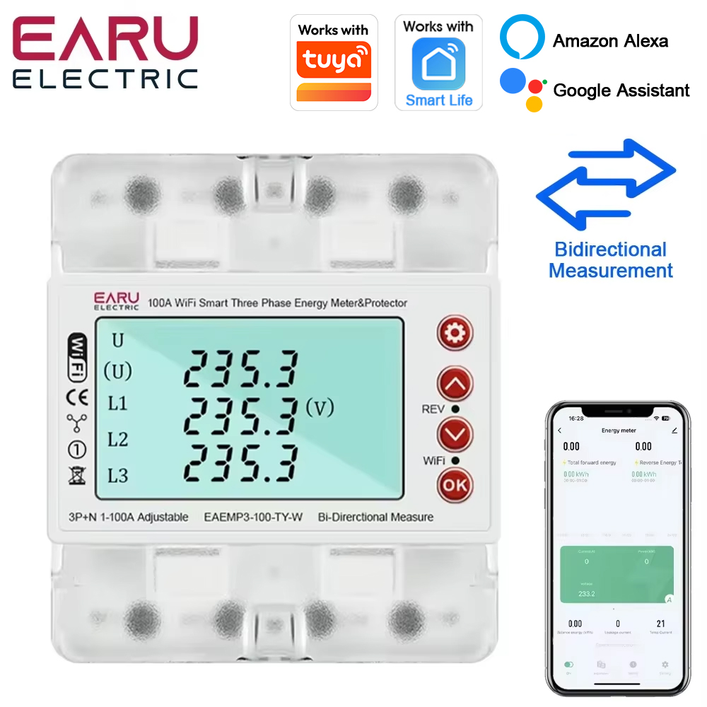 Three Phase AC380V Tuya WiFi S - Energy Meter Bidirectional review and price