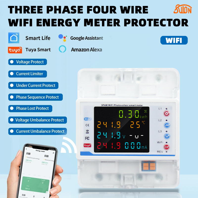 Tuya WiFi 3*220/380V 5(80)A Sm - Energy Meter Bidirectional review and price