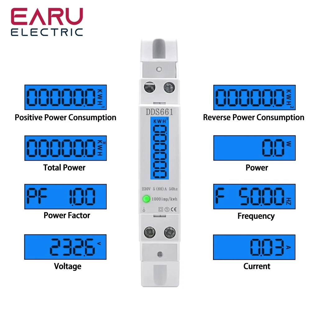 Single Phase Backlight Wattmet - Energy Meter Bidirectional review and price