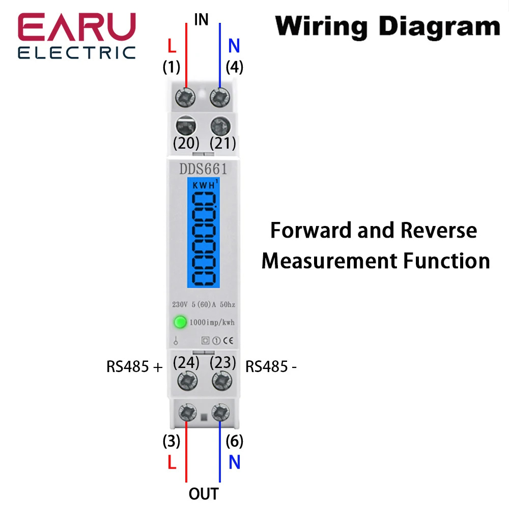 Single Phase Backlight Wattmet - Energy Meter Bidirectional review and price