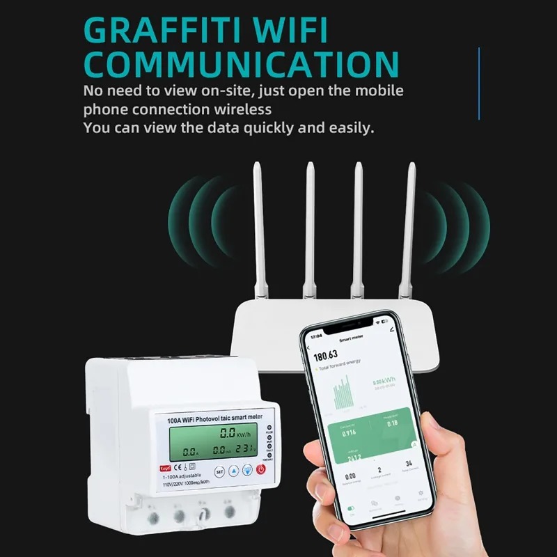 4P 1-100A WiFi Photovoltaic Sm - Energy Meter Bidirectional review and price