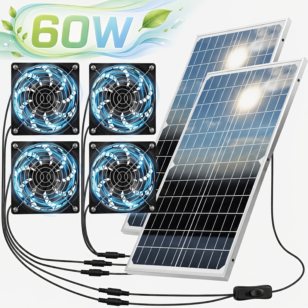 60W Solar Exhaust Fan Kit with - Renewable Energy Kits review and price