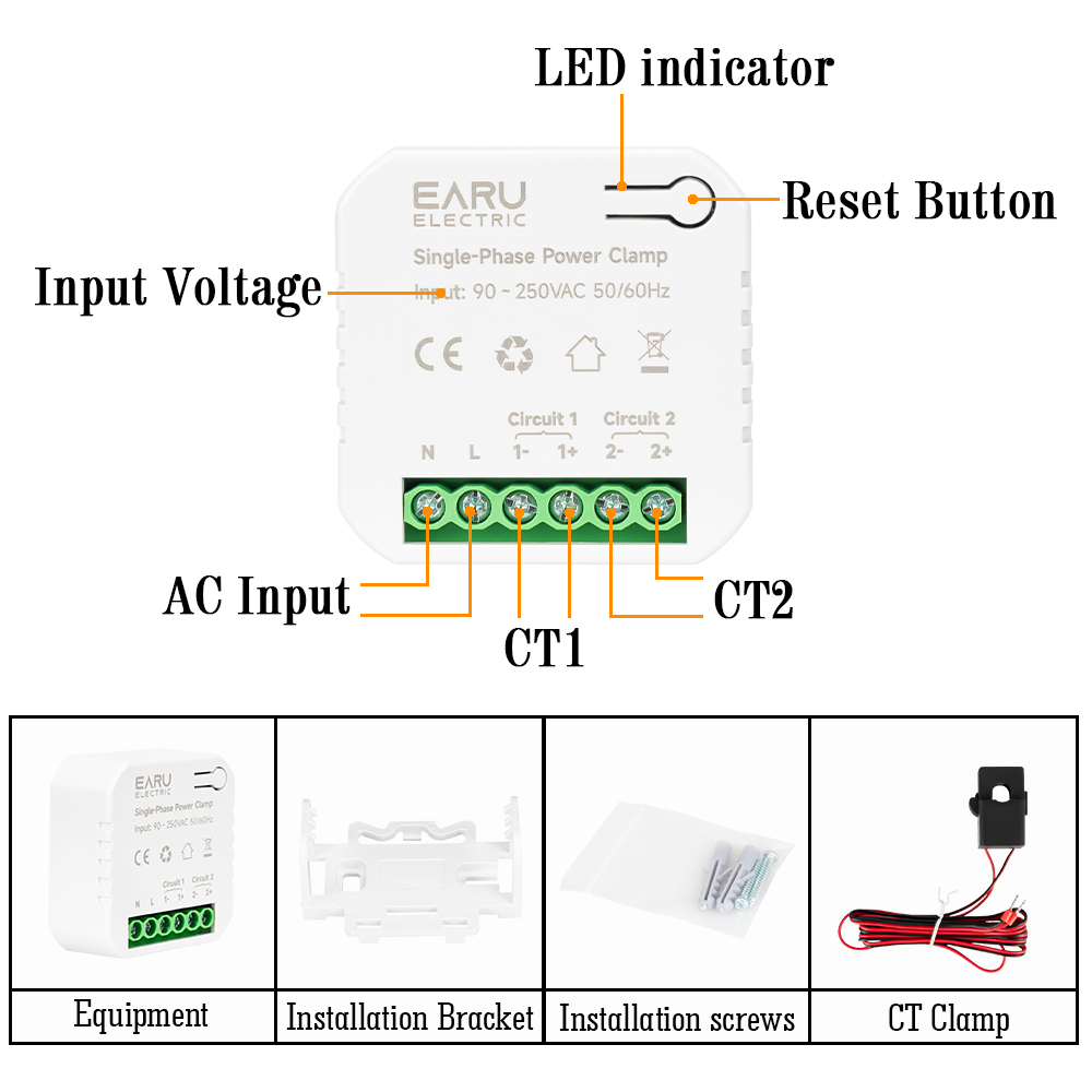 EARU 1 2 Phase Channel Tuya Ap - Energy Meter Bidirectional review and price