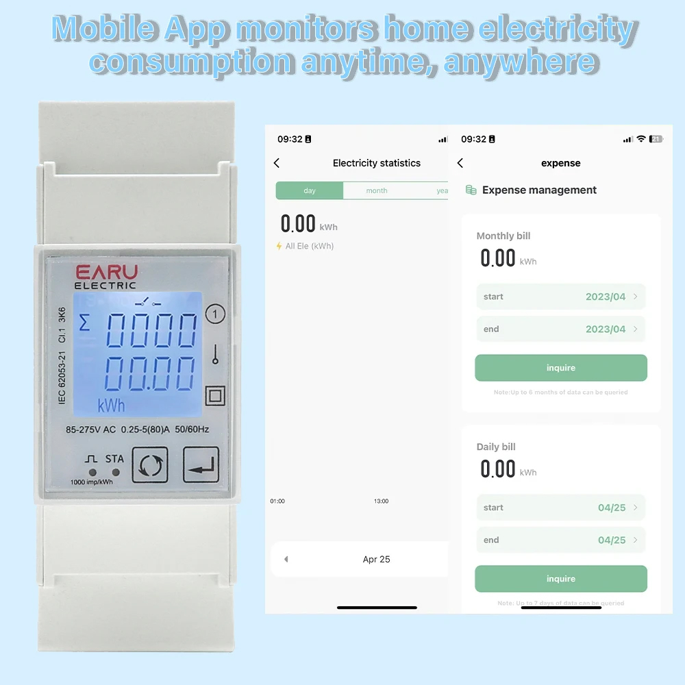 EARU AC 110V 220V 50/60Hz 80A  - Energy Meter Bidirectional review and price