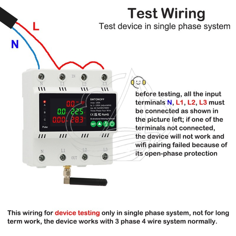 3P4W WiFi Energy Meter with Re - Energy Meter Bidirectional review and price