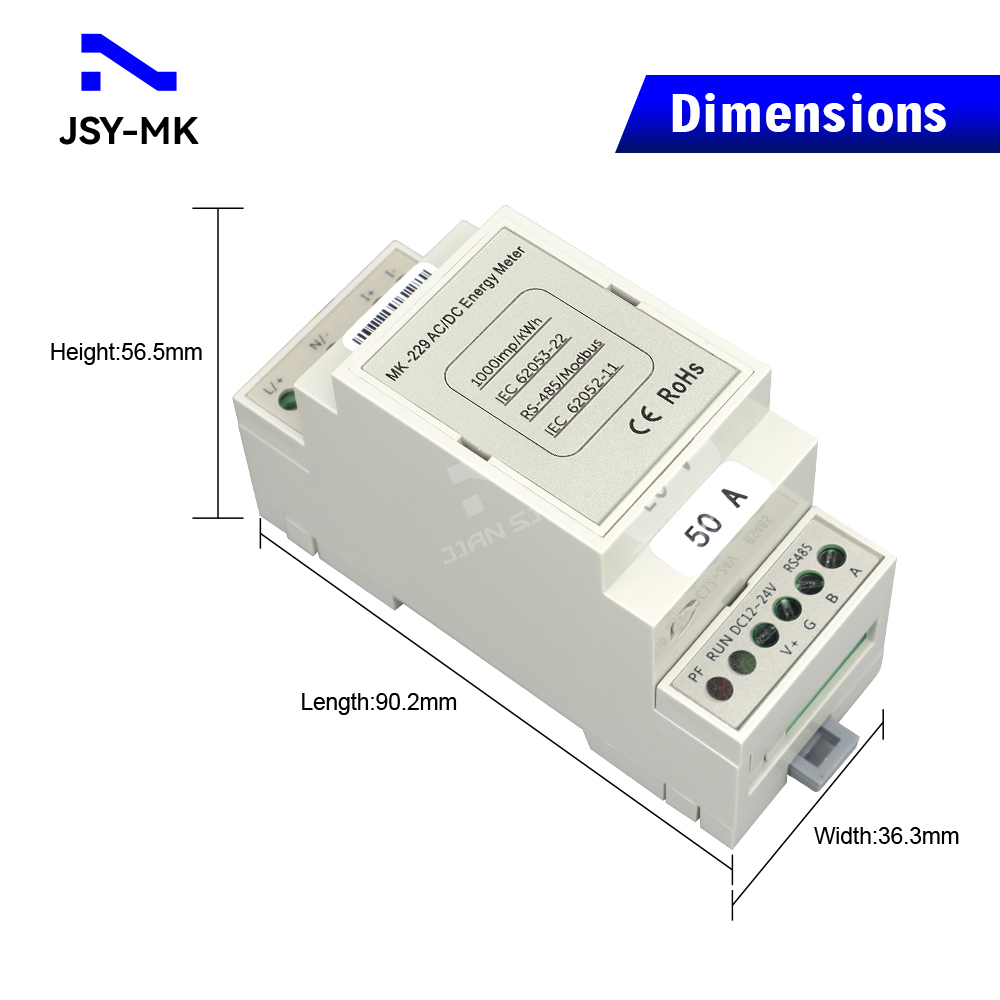 JSY-MK-229 Single-channel 50A  - Energy Meter Bidirectional review and price